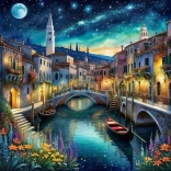 Peinture diamant Nocturne Venise 30x40 cm