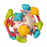 Balle hochet sensorielle souple 4-en-1 WOOPIE – jouet sensoriel et anneau de dentition pour bébés