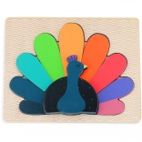 Puzzle encastrable en bois Paon de Vilac