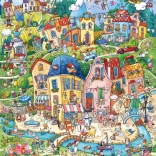 puzzle heye happy town : bonjour ! 1000 pièces