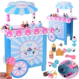 Stand de crème glacée en bois pastel pour enfants avec accessoires