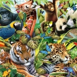 Puzzle Royaume animal haut en couleur 1500 pièces