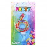 Bougie d’anniversaire numéro 6 – rayures