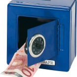 Tirelire en métal - Coffre-fort bleu