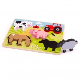 Bigjigs Toys puzzle à encastrer en bois ferme