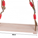 Balançoire de jardin en bois pour enfants et adultes avec assise massive