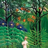 Puzzle Femme en promenade dans une forêt exotique 1000 pièces EUROGRAPHICS