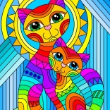 Enjoy puzzle Chat ornemental avec chaton 1000 pièces