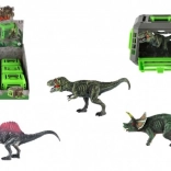 Dinosaure dans une cage portable – jouet en plastique 13 × 9 cm, assortiment de modèles, boîte de 12 pcs