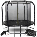 Trampoline de jardin SKYFLYER 244 cm avec filet de protection et échelle