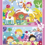 Puzzle Licornes et fées 2×48 pièces