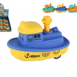 petit bateau en plastique à volant d’inertie appuie et pars 10 cm