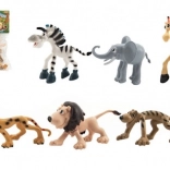 Animaux de safari joyeux ZOO, ensemble en plastique 6 pcs (9–10 cm)