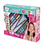 kit créatif pour fabriquer des bracelets avec métier à tisser et accessoires