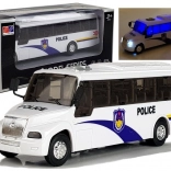 Autobus de police avec lumières et sons – modèle métallique blanc 21 cm
