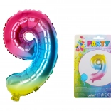 Ballon gonflable arc-en-ciel numéro 9