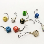 Detoa porte-clés dé en bois – pendentif coloré pour clés