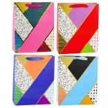 Sac cadeau en papier avec motifs géométriques 32 × 26 × 12 cm