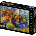 Puzzle Cheval, cavalier et bâtiments 1000 pièces