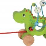 Goki dragon à tirer en bois avec perles