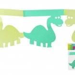 Guirlande en papier verte avec dinosaures 3 m