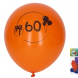 Ballons chiffre 60, 30 cm, assortiment de couleurs, lot de 5 pièces
