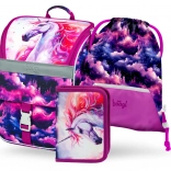 set scolaire BAAGL Zippy royaume licorne – cartable, trousse et sac