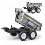 Remorque Super dumper à quatre roues grise