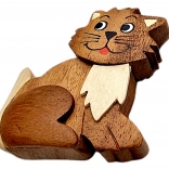 Magnet en bois – chat (fabrication artisanale à partir de bois naturels)
