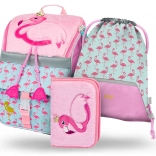 Ensemble scolaire BAAGL Zippy Flamant rose : cartable, trousse et sac