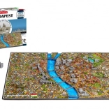 Puzzle 4D Budapest – carte historique de la ville à travers le temps