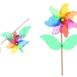 Moulin à vent fleur sur tige en plastique
