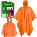 Poncho imperméable avec capuche, réutilisable, orange 132 × 203 cm