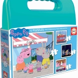Puzzle en valisette Peppa Pig 4-en-1