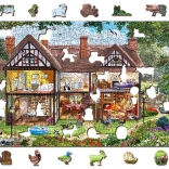 Puzzle en bois recto-verso Maison d’été 2-en-1, 505 pièces