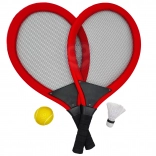 Grandes raquettes de tennis et de badminton pour enfants Woopie avec balle et volant