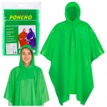 Poncho imperméable vert avec capuche, réutilisable 132 × 203 cm