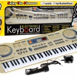 Clavier beige pour enfants avec microphone et lecteur USB