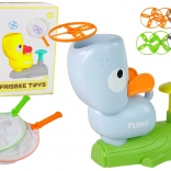 Jeu d’adresse Attrape le frisbee – disques volants avec catapulte, bleu