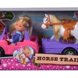 poupée Evi Love avec jeep et remorque pour cheval
