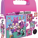 Puzzle EDUCA dans la mallette Minnie et Daisy 4 en 1 pour enfants
