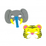 masques animaux en mousse avec élastique – lot de 2 pièces