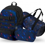 Ensemble BAAGL sac à dos, trousse et sac de sport Skate Indigo