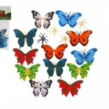 Papillons en plastique 12 pcs en sachet (7–8 cm)