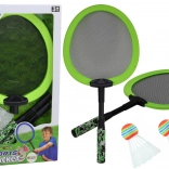 Set de 2 raquettes de badminton avec 2 volants – vert