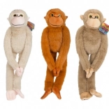 Singe en peluche 55 cm avec bande auto-agrippante 3 couleurs