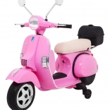 Scooter électrique pour enfants Vespa rose avec roues stabilisatrices