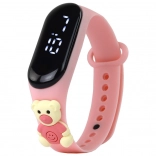 Montres tactiles enfant avec motif Ours, roses avec bracelet réglable