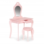Grande coiffeuse pour enfants en bois avec miroir rose ECOTOYS