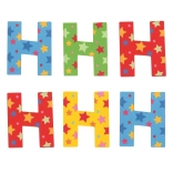 Lettre en bois H avec étoiles Bigjigs Toys